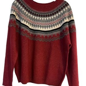 Vintage Red Weatherproof Fair Isle Wm Sweater